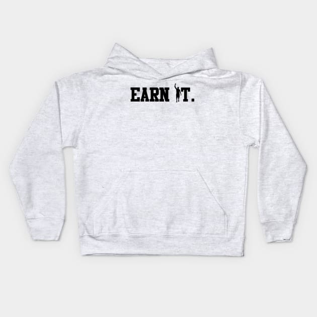 The Earn It Tee - Black Kids Hoodie by tryumphathletics